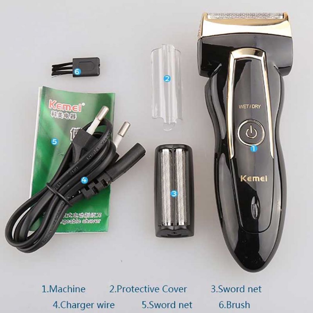 1 Kemei Rechargeable Electric Shaver Razor Trimmer KM858 in Pakistan